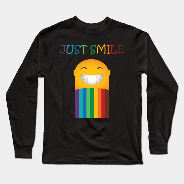 Stay Colourful, Just Smile Long Sleeve T-Shirt by JevLavigne